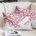 thumbnail image 2 of Cherry Flower Throw Pillow Covers, Spring Blossoms Pink Floral Branches Soft Breathable Pillow Cases with Invisible Zipper for Sleeping, Queen Size Pillowcases for Couch Bed Sofa Chair 20x30 Inches, 2 of 9