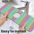 thumbnail image 6 of Sikiie Rainbow Peacock Feathers Splash Guard for Sink Faucet-1 PC Super Absorbent Fast Drying Mat Sink Gadgets-Splash Guard for Kitchen, Sink Mat, 6 of 7