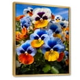 thumbnail image 2 of Designart "Pansies Black Pansies Vibrant wall art" Floral Floater Framed Wall Art Print, 2 of 7