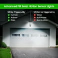 thumbnail image 5 of Solar Motion Lights Outdoor, 2 Pack Super Bright Foldable Security Solar Outdoor Lights, Waterproof 2 Modes Wireless Motion Sensor Solar Lights for Outside Garden Front Door Yard, Warm White, 5 of 7