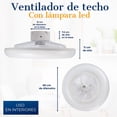 thumbnail image 4 of Ventilador de Techo con Lámpara LED Luz Vic Megaluz Moderno, 4 of 4
