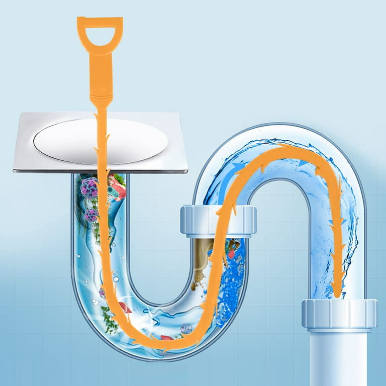 63 Inch Sewer Cleaning Hook Drain Clog Remover Drain Snake Grabber Drain  Hair Catcher Upgraded Extra Long Kitchen Sink Bathroom Toilet Shower (63)