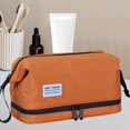 thumbnail image 1 of Bolsa de maquillaje grande, neceser portátil, estuche de maquillaje, regalos de cumpleaños, bolsa de maquillaje de viaje, organizador de cosméticos Naranja, 1 of 9