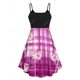 thumbnail image 2 of Vestido de Talla Extra a Cuadros de Cintura Imperio con Estampado Floral de Talla Grande Rosegal  Vestidos casuales de talla grande, 2 of 5