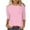 Pink, variant on Taqqpue Womens 3/4 Sleeve Tops Casual Crew Neck T Shirts Solid Color Loose Fit Tunic Blouses Summer Dressy Trendy Business Work Tee Tops
