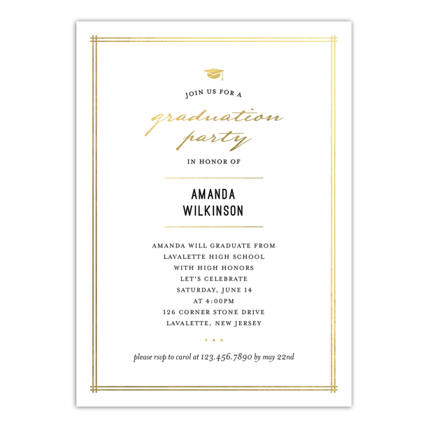 Elegant Grad Graduation Invitation