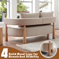 thumbnail image 6 of Loveseat Sofa with High-Resilience Cushions, Ergonomic Design with Arched Arms, Sturdy Hardwood Legs, Soft Velvet Upholstery, Includes Floor Protection Pads, Easy Assembly, Pebble, 6 of 10