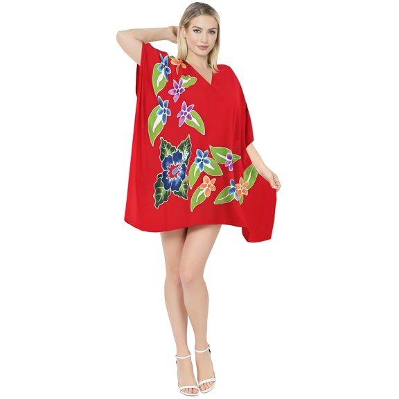 HAPPY BAY Women's Beachwear Swimsuit Coverups for Women Summer Swim Beach Dress Cover ups for Swimwear Women Loose Party Bathing Suit 1X-2X Red_AC274