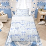 Manfei Light Blue Bows Stripe Love Heart Pr… product image