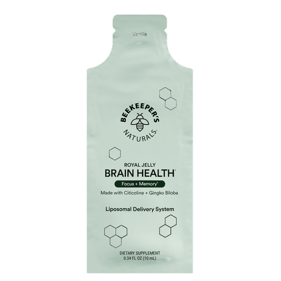 Beekeeper's Naturals Royal Jelly Brain Health Liposomal Singles - Cognitive Support Supplement
