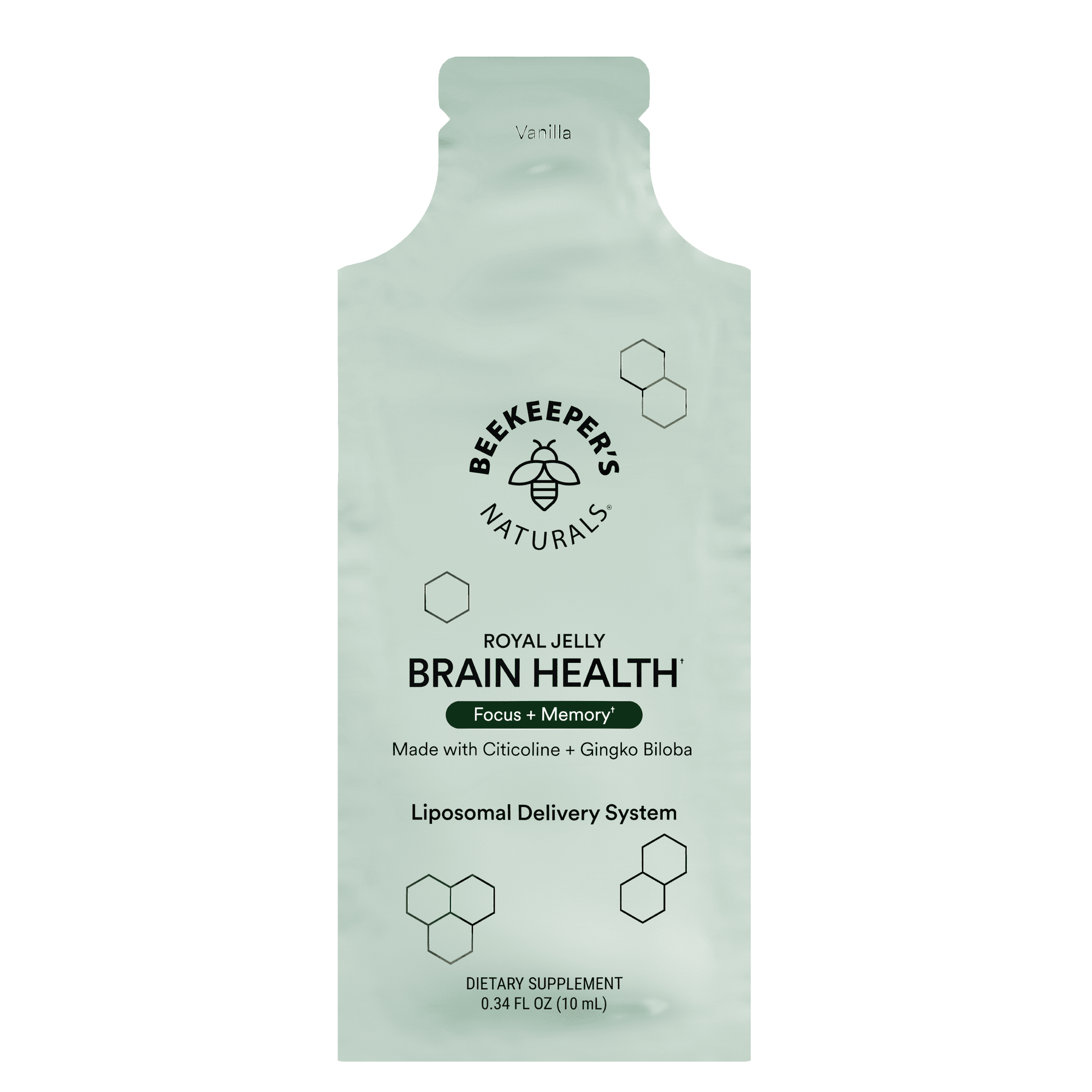 Beekeeper's Naturals Royal Jelly Brain Health Liposomal Singles Cognitive Support - 30 Count