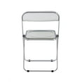 thumbnail image 2 of Plastic Folding Chair with Transparent Cushion and Back, 330 LB Capacity, Indoor Outdoor Portable Stackable Commercial Chair with Steel Frame for Home Office Wedding Party Events, Gray, 2 of 7