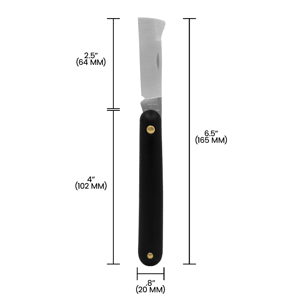 Zenport K106F Grafting and Budding Folding Knife, 2.25 Inch Stainless Steel Blade, Black - 10 Pack
