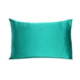 thumbnail image 5 of Teal Dreamy Set of 2 Silky Satin Standard Pillowcases, 5 of 6