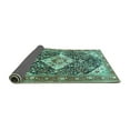 thumbnail image 2 of Ahgly Company Indoor Square Medallion Turquoise Blue Traditional Area Rugs, 8' Square, 2 of 4
