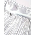 thumbnail image 6 of YONGHS Girls Metallic Crop Top with Pleated Skirt for Hip Hop Jazz Streetwear Dance Performance Party Silver 12, 6 of 7