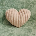 thumbnail image 3 of Coollooc Heart Shaped Fluffy Striped Pillow Throw Pillows, 18 Inch Heart Shaped Throw Pillows for Bed Couch Chair Bedroom Room, Cute Small Pillow for Valentines Day Wedding Home Decor(Beige), 3 of 7