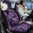 thumbnail image 3 of Uorisanigo Car Seat Cover, Purple Tie Dye Front Seat Cover for Auto Trucks Van SUV, Premium Coral Velvet Fabric Seats Protection, Set of 2, Easy-Install Summer & Winter, 3 of 7
