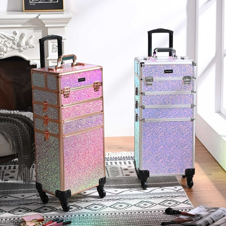 Byootique 4in1 Rolling Makeup Train Case, Cosmetic Trolley