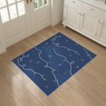 thumbnail image 3 of ODIKA 3'x5' Navy Blue Chain Nautical Star Compass Washable Area Rug Flowing Curved With Geometric Gems Starbursts Maritime Contemporary for Hallway, Laundry Room, Non-Slip, Flatweave, Easy Care, 3 of 7