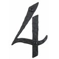 thumbnail image 2 of Spanish Rustic Hammered Wrought Iron Address Number 4 inch 4 (Black), 2 of 4