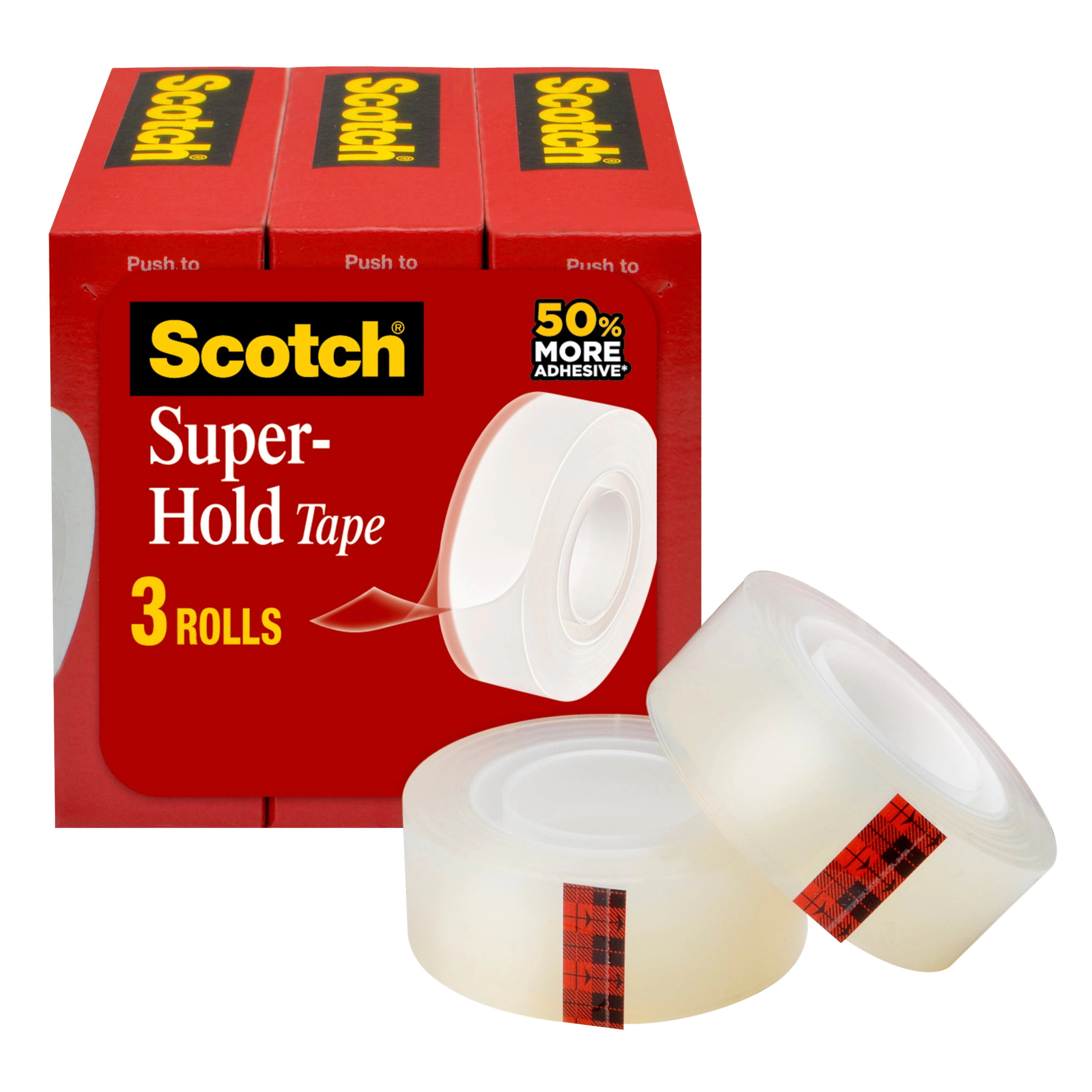 2 Pack 50% More Adhesive Trusted Favorite 10 Rolls Scotch Super-Hold Tape Boxed 3/4 x 1000 Inches Transparent Finish 