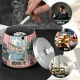 thumbnail image 4 of Yayeee Ashtray with Lid for Cigarette Smokeless Stainless Steel Home Ash Holder, Pink Boat, 4 of 7