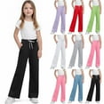 thumbnail image 5 of Atogsazn Kids Girls Wide Leg Sweatpant Children Athletic Loose Fit Pant Gym Sports Trouser with Pocket Pink 14-15 Years Fashion, 5 of 5