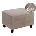 thumbnail image 1 of Stretch Footstool Slip covers Rectangle Footrest Protector Storage Ottoman, 1 of 11