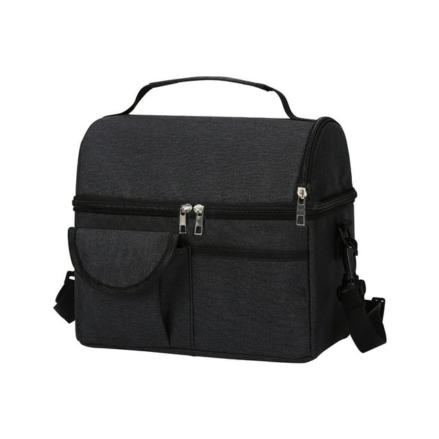 Double-Layer Insulated Breast Milk Cooler Bag, Portable Thermal Lunch Tote for Travel or Work, Lightweight Design with Removable Strap and Multiple Pockets