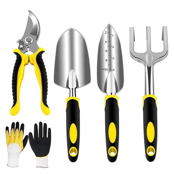 SHUWND Garden Tool Set 4-Piece,Heavy Duty Aluminum Gardening Tools,Rust-Proof Gardening Hand Tools,with Non-Slip Ergonomic Handle,The Ideal Gift for Garden Enthusiasts