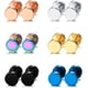 thumbnail image 2 of FIBO STEEL 6 pares de aretes para hombres y mujeres, tapones para los oídos, aretes de calibre falso, 18G, 2 of 3