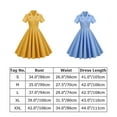 thumbnail image 4 of IBTOM CASTLE Women's Vintage Dress Plaid Floral Cocktail Party Swing Dresses 1950s Retro Gown Wedding Formal A-line Midi Dresses XL Yellow Striped, 4 of 4