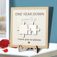 thumbnail image 7 of 1 Year Anniversary Unique Gift for Couples - Wooden Plaque with Engraved Puzzle Pieces - 1st Anniversary Paper Gifts for Him, Her, Boyfriend, Girlfriend, Husband, Wife, 7 of 7