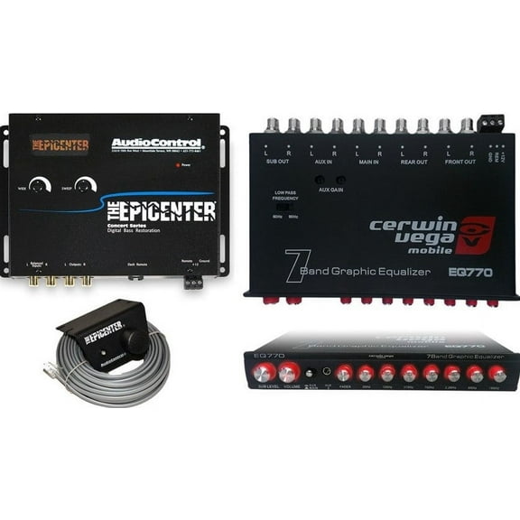 Audio Control The Epicenter & Cerwin-Vega EQ-770<br/> Digital Bass Restoration Processor Bass Booster Expander with Remote & 7-Band Graphic EQ with Parametric E Auxiliary Input