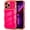 Hot Pink, variant on for iPhone 11 Pro Case Cute Curly Wave Frame Shape Phone Cases, Thin Slim Luxury Plating Wavy Edge Soft TPU Bumper Shockproof Rubber Protective Cover for Women Girls, Love Heart-Dark Purple