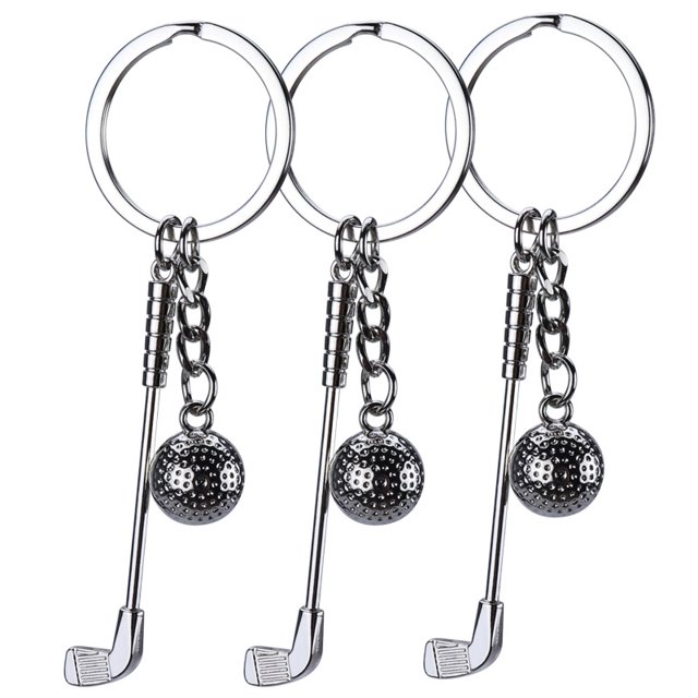 3pcs Golfing Key Chain Creative Key Ring Lovely Key Pendant Bag Decoration