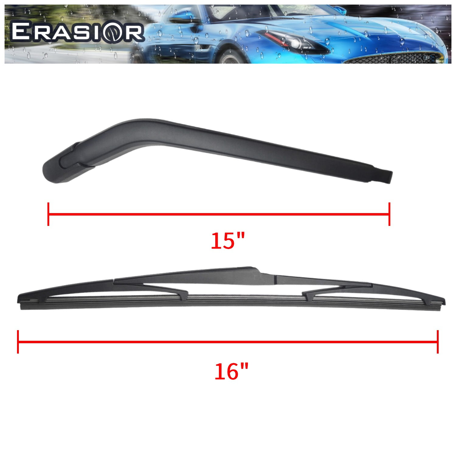 Erasior 26"+18"+16"+14" Premium Automotive Replacement Front and Rear Windshield Wiper Blades, Fit For Toyota Prius 2009-2004, 4pcs for All Weather, Y23J9Q3S