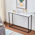thumbnail image 7 of SYTHERS 42" Console Table, Faux Marble Narrow Sofa Table, MDF Entry Table, Accent Coffee Table with Metal Frame, for Hallway, Entrance Hall, Foyer, Corridor, Living Room, 7 of 7