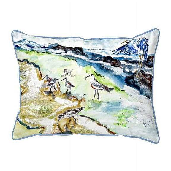 Betsy Drake ZP822 20 x 24 in. Sandpipers & Heron Indoor & Outdoor Extra Large Pillow