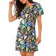 thumbnail image 2 of Balery Colored Glass Camisón de manga corta con cuello redondo para mujer, cómodo y elegante., 2 of 6