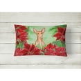 thumbnail image 2 of Carolines Treasures CK1362PW1216 Pharaoh Hound Poinsettas Canvas Fabric Decorative Pillow  12H x16W multicolor, 2 of 3