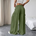 thumbnail image 6 of Edvintorg Lounge Pants Women with Pockets Flowy Lightweight Elastic Waisted Loose Cascual Wide Leg Trouser with Pockets Womens Clothes Army Green M, 6 of 8