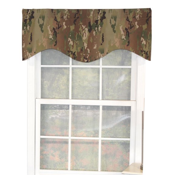 RLF Home Cloak Cornice 100% Cotton with Fully Lined 3" Rod Pocket Valnance for Windows 50" x 17" Green