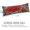 thumbnail image 3 of Leopard Body Pillow Cover Red Rose Mix Wild Animal Leopard Print Pattern Romantic Cushion Long Pillowcase with Zipper Decorative Soft Large Bedding Pillow Cases for Couch,Bedroom,Home Gifts 20"x54", 3 of 6