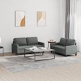 thumbnail image 1 of vidaXL 2 Piece Sofa Set with Cushions Dark Grey Fabric, 1 of 4