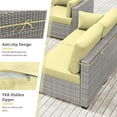 thumbnail image 4 of Snubbull 8-Piece Patio Furniture Cushions, Replacement Outdoor Cushions for 3-Seat Sectional Sofa, Waterproof & Zipped, 25.6"*23.6"*11", Light Yellow​, 4 of 8