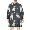 thumbnail image 2 of Jack Russell Terrier Wearable Oversized Blanket,Wearable Blanket Hoodie for Adults,Cozy Hooded Blankets with Super Pockets,Super Warm Fuzzy Pullover for Women & Men, 2 of 6