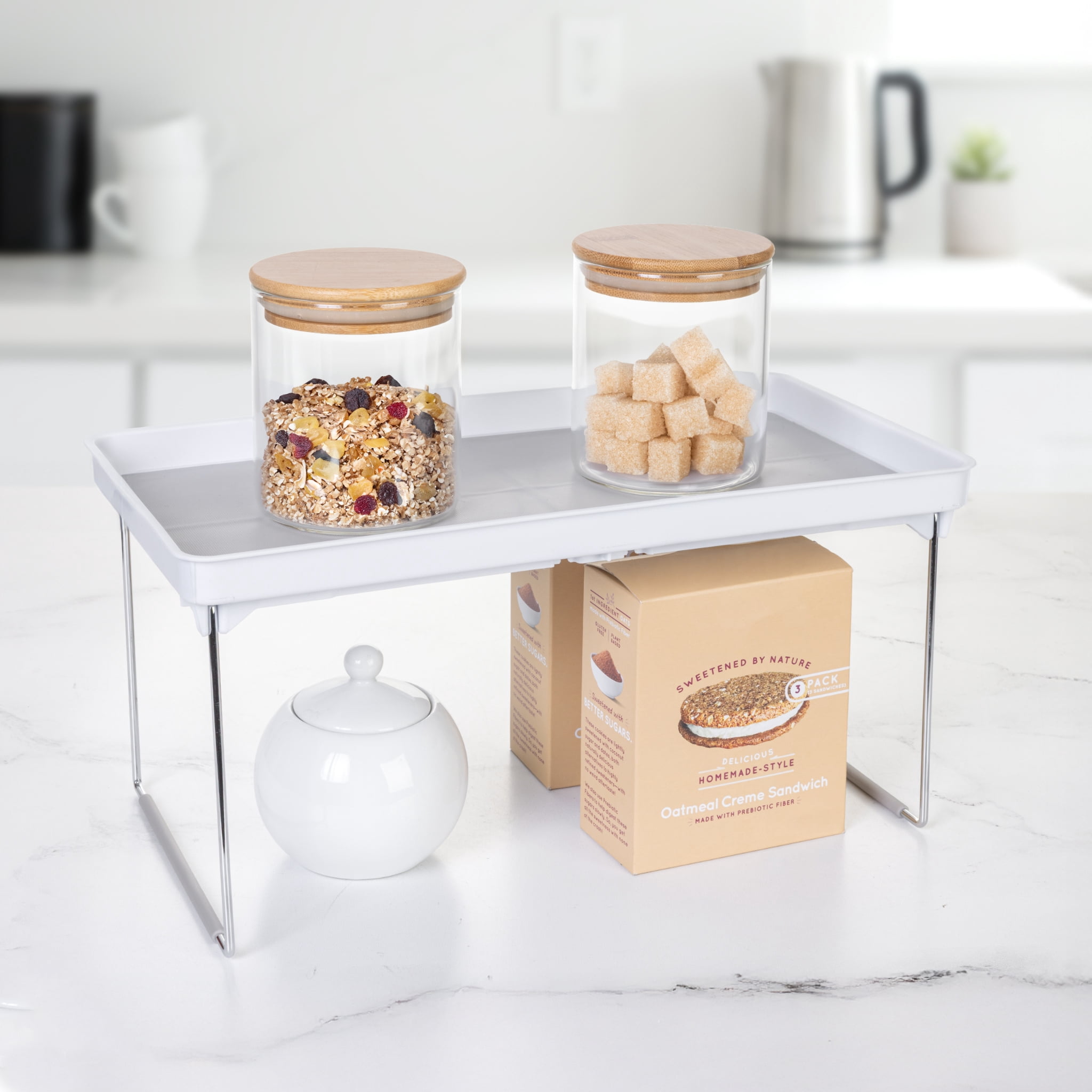 Mainstays Stackable Laundry Organizer Shelf, White