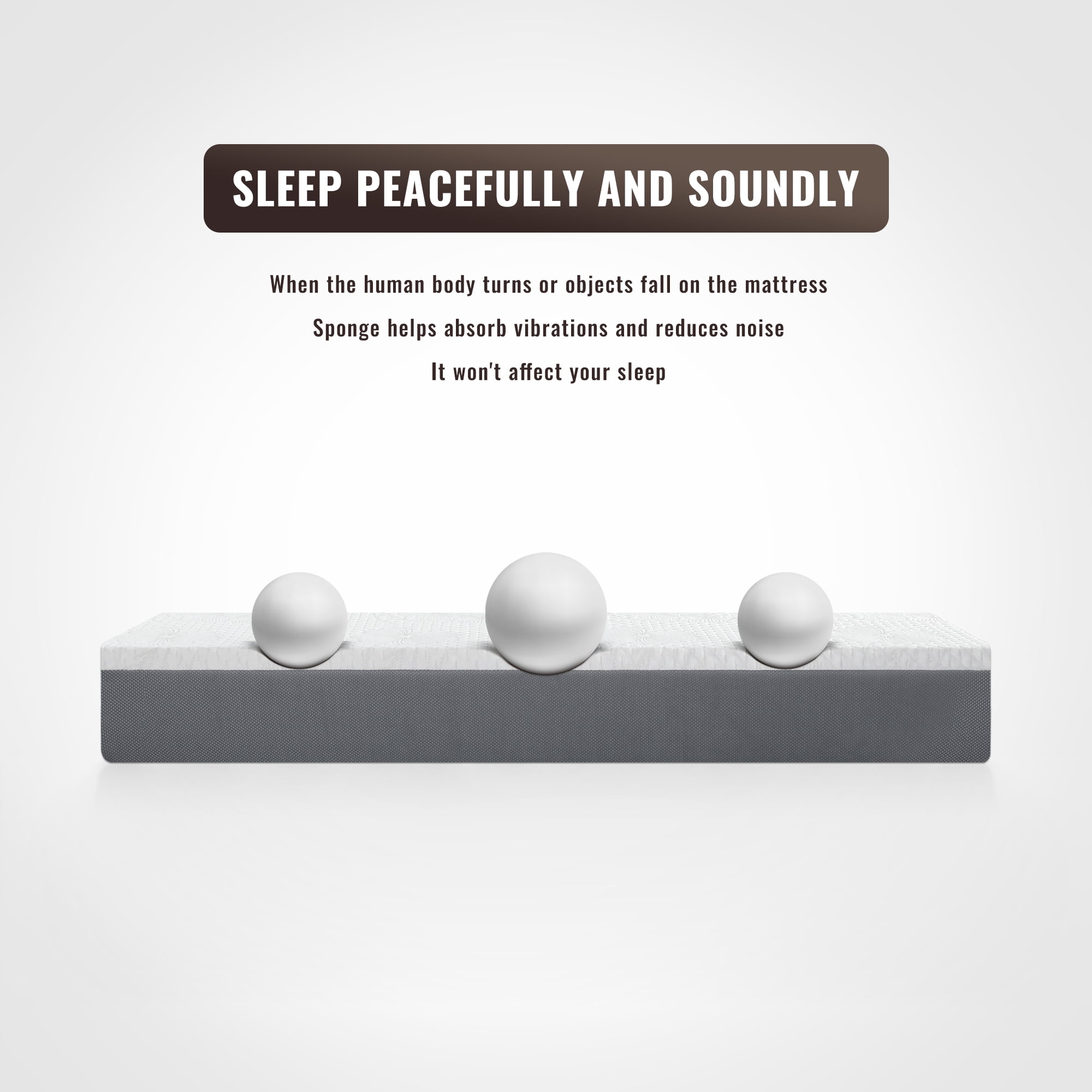 GrandRest 10'' Adult LuxeComfort Gel Memory Foam Mattress, Queen, Grey